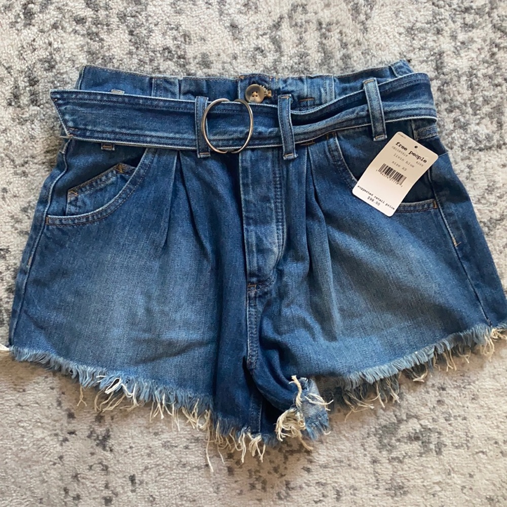 Free People Paperbag Denim Shorts